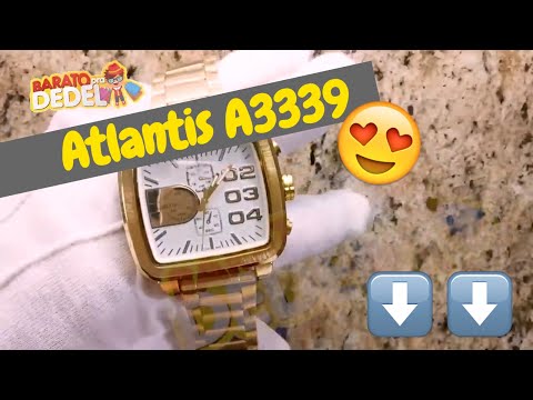 Relógio Atlantis A3339 Dourado Fundo Branco - Relógio Atlantis Vale a pena?
