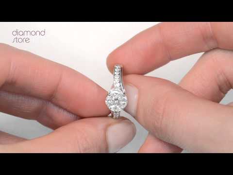 N4480 - 2.00ct Look Galileo Set Diamond 1.10ct And 18K White Gold Ring