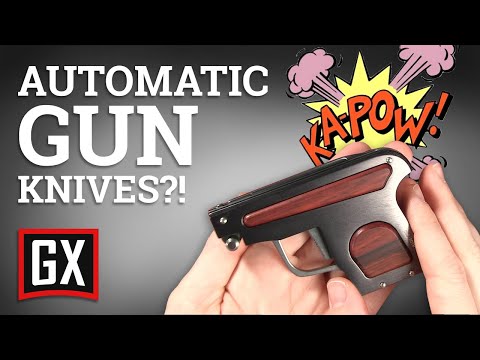 AGA Campolin Red Automatic Gun Knife - Satin Plain