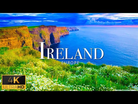 FLYING OVER IRELAND (4K UHD) - Calming Piano Music With Scenic Relaxation Film For Relaxation