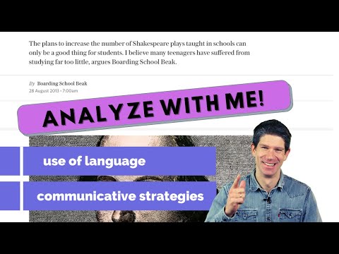 text analysis EXAMPLE - communicative strategies and use of language