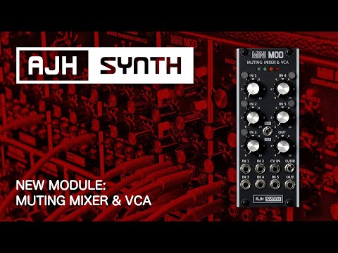 Muting Mixer by AJH Synth - 5-channel Mixer w/ Mute switches and voltage-controlled VCA