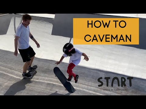 HOW TO CAVEMAN, COOL SKATEBOARD TRICK FOR BEGINNERS