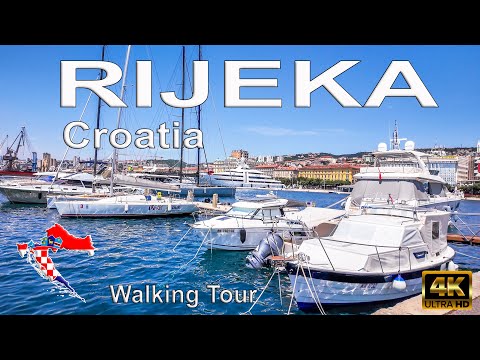 🇭🇷 Rijeka, Croatia - Summer Walk in the City Centre - 4K UHD video