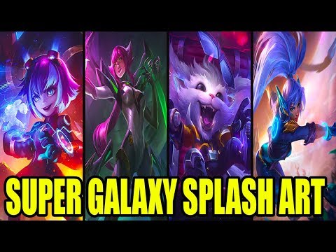 NEW SUPER GALAXY SPLASH ART ANNIE, ELISE, GNAR, AND NIDALEE - League of Legends