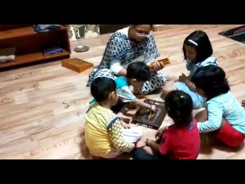 Playschool kids having fun with the principal at Shikshalaya, New Delhi