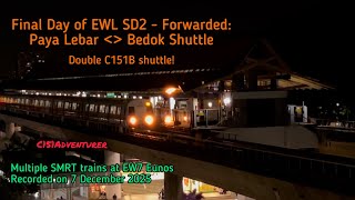 [Paya Lebar to Bedok Shuttle] SMRT C151Bs 619/620 and 633/634 at EW7 Eunos