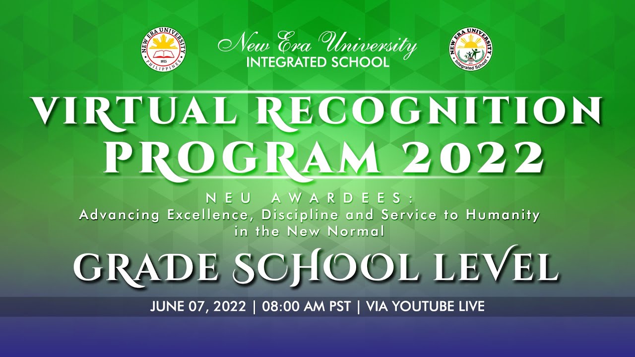 VIRTUAL RECOGNITION PROGRAM 2022 - GRADE SCHOOL LEVEL