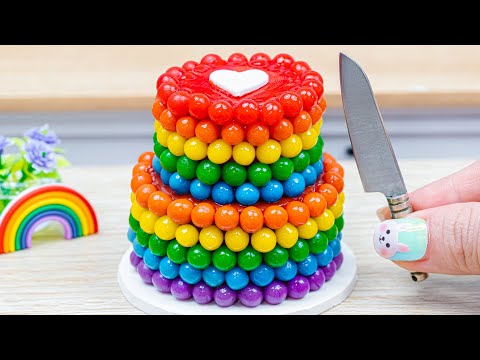 Beautiful Miniature Colorful Cake ???? Miniature Rainbow Chocolate Cake Decorating Ideas