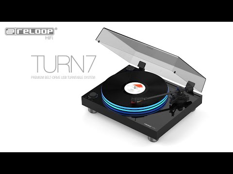 Reloop Turn 7 Premium HiFi Belt Drive USB Turntable System with 2M Red Cartridge (Piano Lacquer)