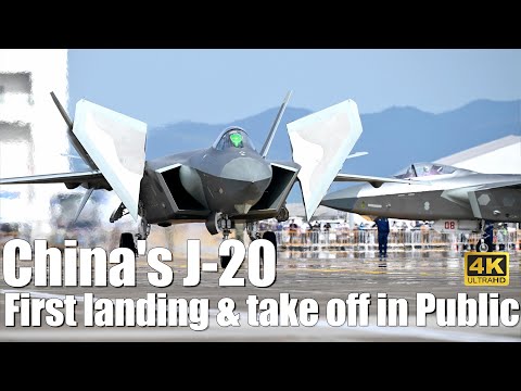 China's J-20 Stealth Aircraft First time landing & take off in Public