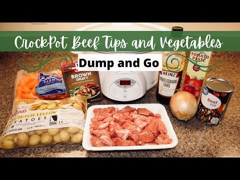 CrockPot Beef Tips and Vegetables | Dump And Go | Beef...
