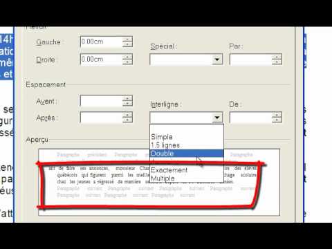 comment trouver interligne sur open office
