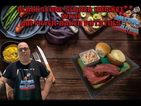 🔥🥩 Blackstone-Seared Corned Beef Brisket Finished in the Oven | Air Fryer Baked Potatoes 🥔