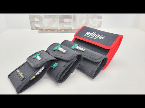 Empty Wera and Wiha Bit Wallet Comparison. Organize long driver bits and carry a bit holder.