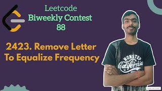 YouTube video 'Remove Letter To Equalize Frequency ||  leetcode Biweekly 88 || Leetcode Easy'
