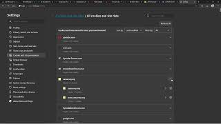 Manage cookies Edge browser