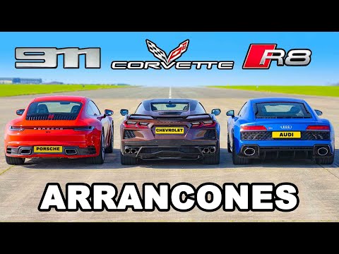 Chevy Corvette vs Audi R8 vs Porsche 911: ARRANCONES