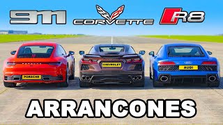 Chevy Corvette vs Audi R8 vs Porsche 911: ARRANCONES