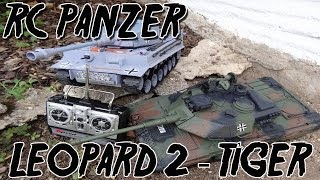 "RC PANZER LEOPARD 2 + PANZERKAMPFWAGEN VI TIGER FERNGESTEUERT 1:20" -Vorstellung