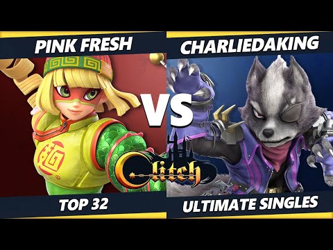 Glitch Konami Code Top 32 - Pink Fresh (Min Min) Vs. Charliedaking (Wolf) Smash Ultimate Tournament