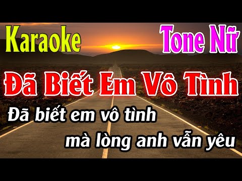 Đã Biết Em Vô Tình Karaoke Tone Nữ ( Dm ) Karaoke Lâm Organ - Beat Mới