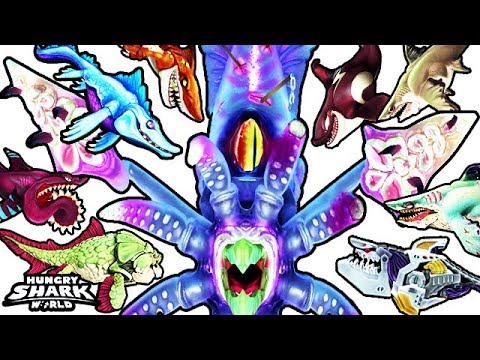 ALL !! SHARKS vs SQUID BOSS (HUNGRY SHARK WORLD)