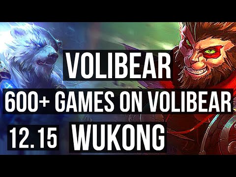 VOLIBEAR vs WUKONG (TOP) | 2/0/8, 600+ games, 800K mastery | NA Master | 12.15