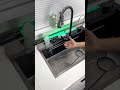 NIAGARA Workstation Kitchen Sink Kit With Digital Temperature Display Lighting Waterfall Faucet