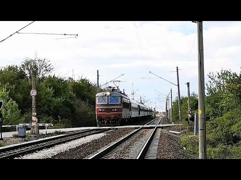 BDZ Passenger Trains departing Vakarel Train Station in Bulgaria