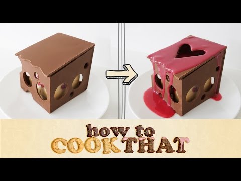 祕密的愛心甜點如何烹飪，安里爾登情人節巧克力。 (SECRET LOVE HEART DESSERT How To Cook That Ann Reardon Valentines Chocolate)