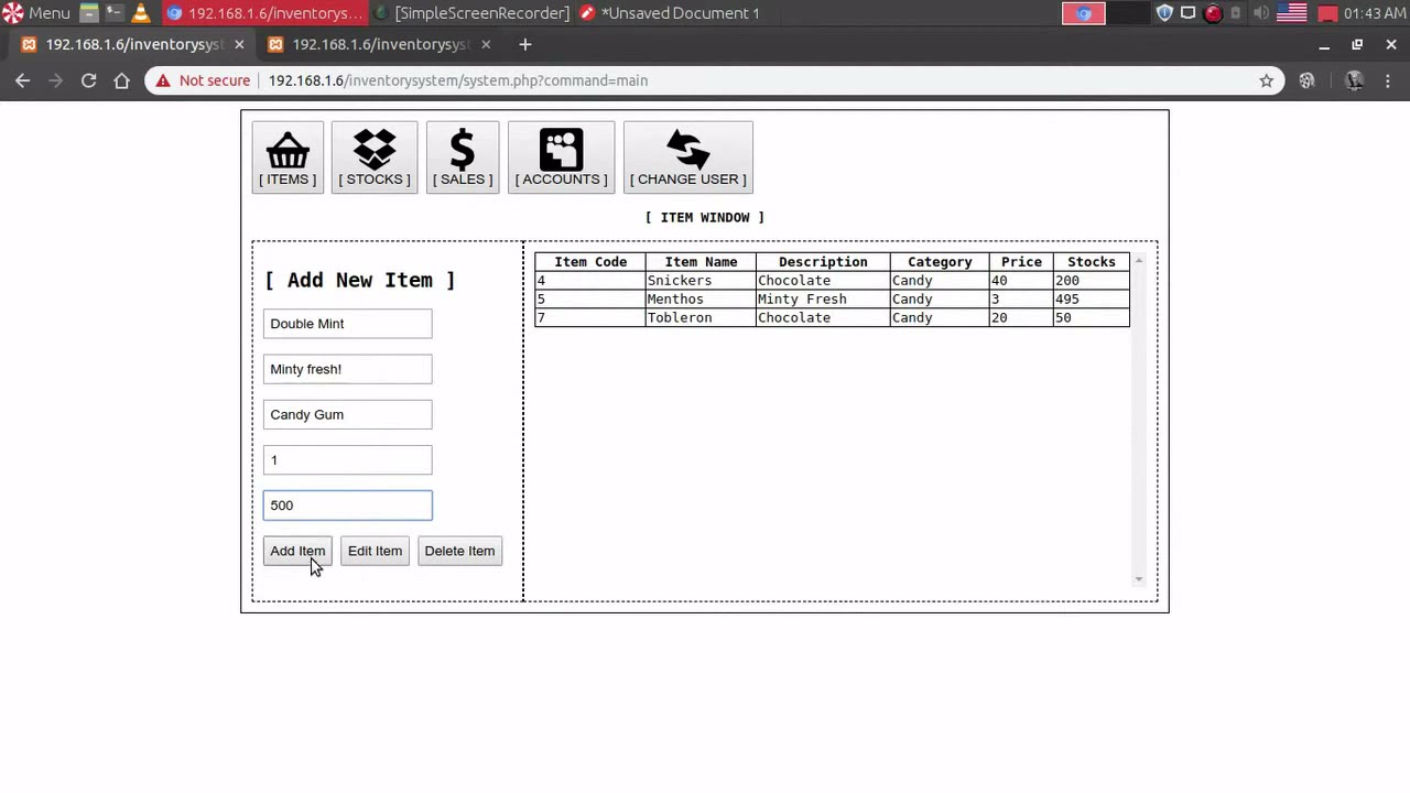 Very simple Sales & Inventory System written in PHP