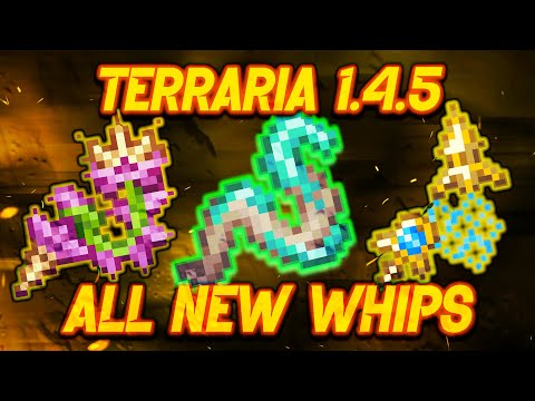 ALL NEW WHIPS FROM TERRARIA 1.4.5 | Terraria Bigger And Boulder