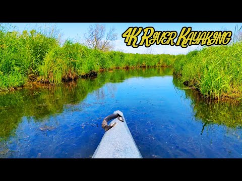 Summertime Kayaking in Coldwater, Ontario ~ 4K River Kayaking ~ Birds Singing