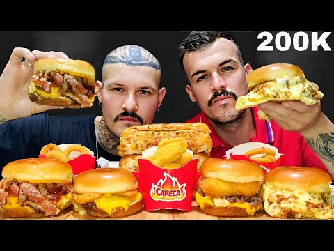 #236 ESPECIAL 200K | COMENDO LANCHES DO CARECA DELIVERY | IRMÃOS MUKBANG.