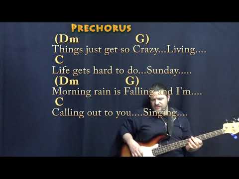 Sunday Morning (Maroon 5) Bass Guitar Cover Lesson in C with Chords/Lyrics