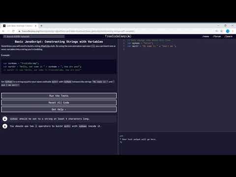 Basic Javascript 28111 Constructing Strings With Variables Freecodecamp