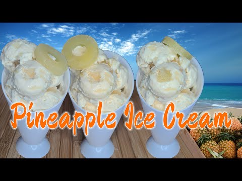 Pineapple Ice Cream Homemade Ice Cream  Ice Cream Recipe | Eggless| Recipe without ice cream machine