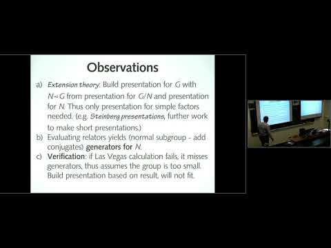Part II Computational Group Theory, Alexander Hulpke
