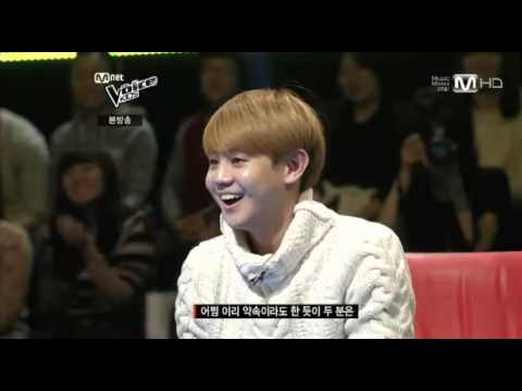 130118 Voice Kids - Yoseop sang and made heart sign