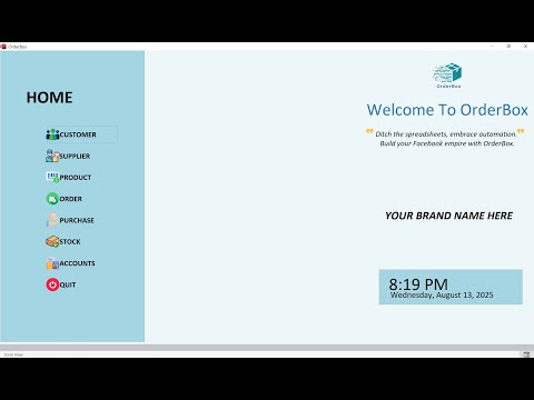 OrderBox Database – Instruction Guide