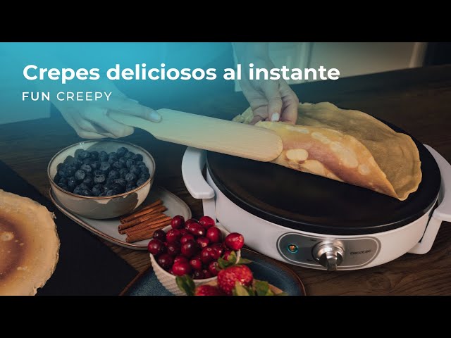 Vídeo relacionado con Cecotec Crepera Eléctrica Fun Creepy. Potencia 1200W, Revestimiento Antiadherente, Rodillo espaciador y Espátula, Potencia regulable, Indicador Luminoso, 30,5cm Diámetro