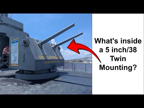 What's inside a 5 inch /38 Dual Purpose twin mounting?