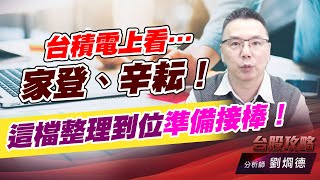 台積電上看……，家登、辛耘！這檔整理到位準備接棒！｜台股攻略｜劉烱德 (圖)