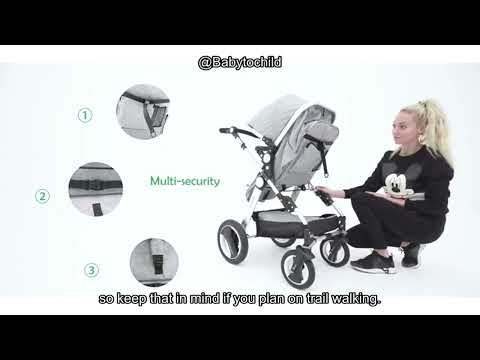 Lortsybab 2-in-1 Baby Stroller - Folding Infant Newborn Pram Stroller with Reversible Seat - Toddler Strollers for 0-36 Months Old Babies (Beige) video review thumbnail