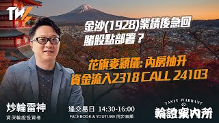 金沙(1928)業績後急回 賭股點部署？花旗麥穎儀: 內房抽升 資金流入2318 CALL 24103｜雷神 Vivian｜Tasty Warrants 2026-01-29