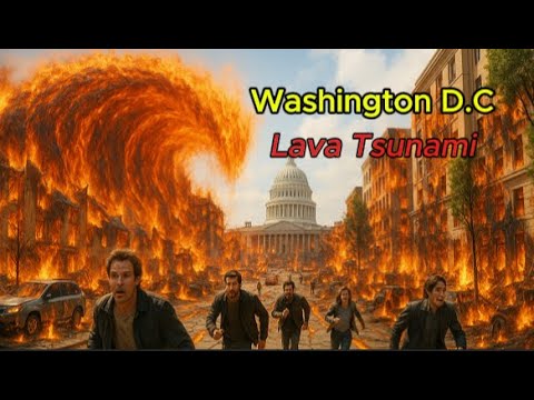 Lava Tsunami Strikes Washington D.C | AI Simulation Movie