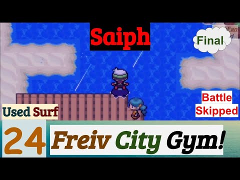 Pokemon Saiph Part 24 PokeFan Used Surf To Reach Freiv City Gym | GBA Rom Hack