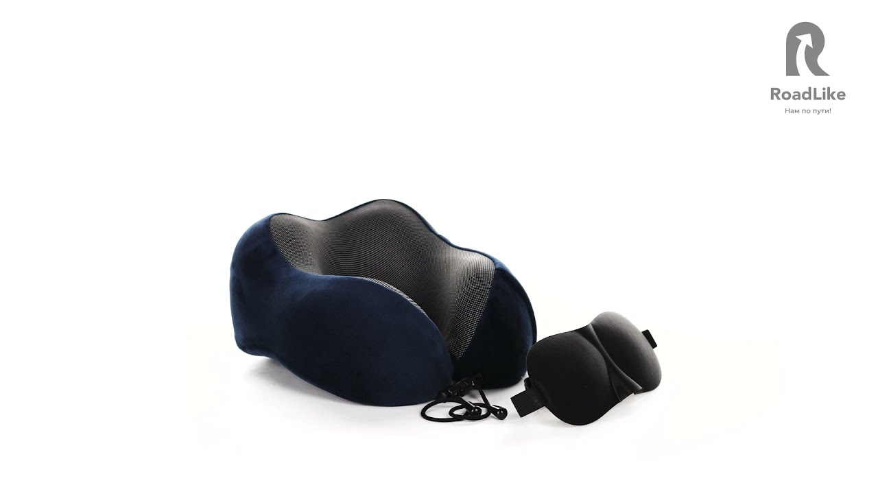 Подушка для путешествий RoadLike Travel Kit Velvet с эффектом памяти, черный