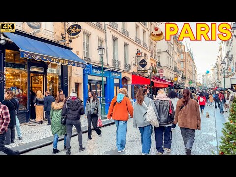 Paris, France 🇫🇷 - 4K PARIS November 2024, Beautiful Stroll, Paris Walk 🎄 With Captions